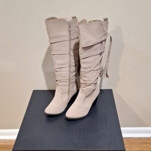 TC Women's Beige Over the Knee Boots